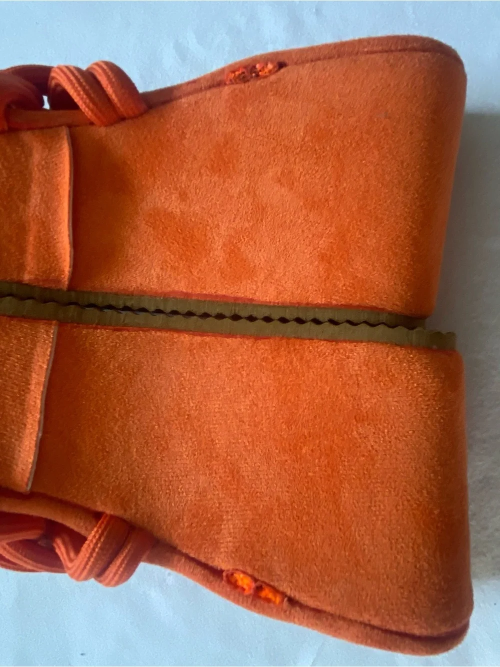Orange Platform Knot-Detail Women's Sandals